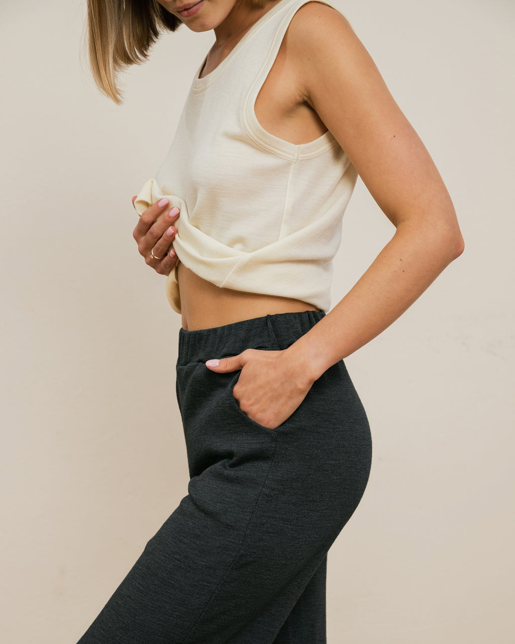 Spodnie LOTTE – antracytowe - 100% merino