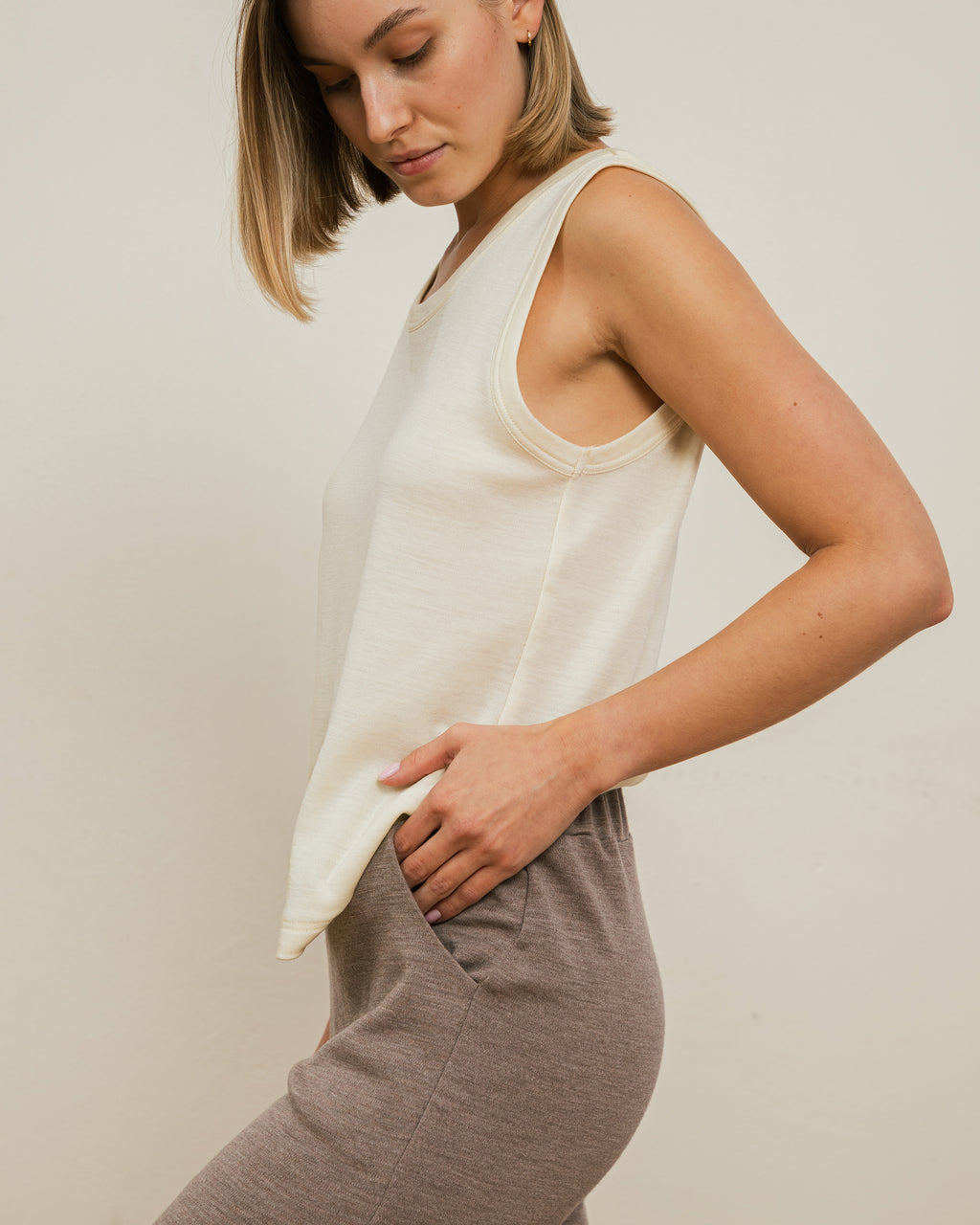 Spodnie LOTTE – kakaowe - 100% merino