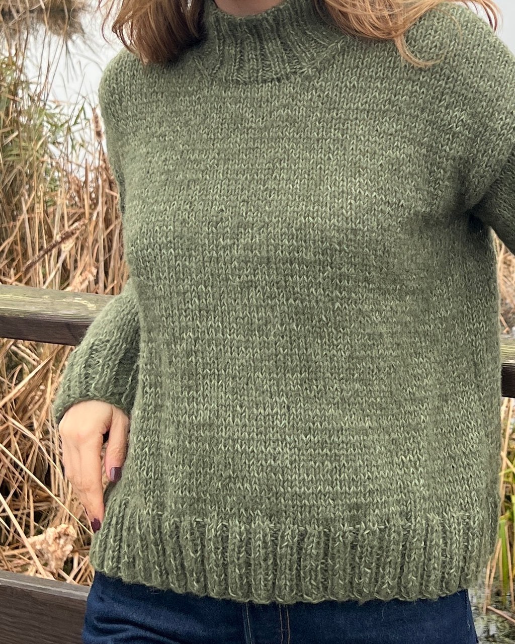 Sweter DITA - Oliwkowy