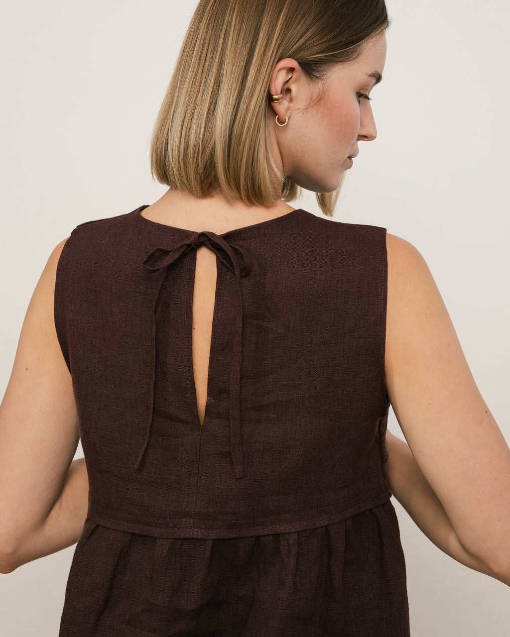 Bluzka NALA – czekoladowa – 100% len