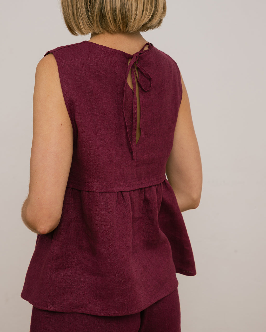 Bluzka NALA – śliwkowa – 100% len